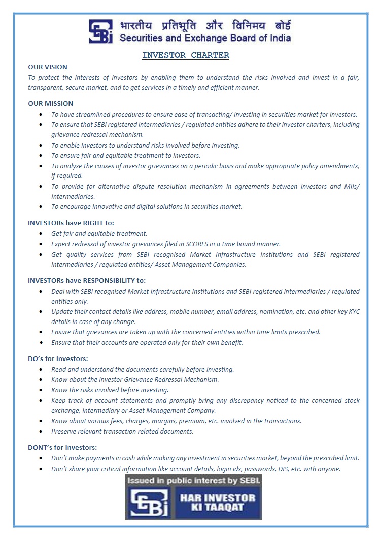 SEBI Investor Charter